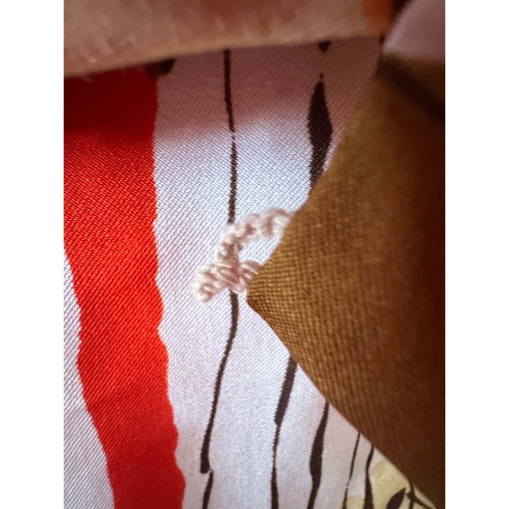 Vintage Lady Manhattan 70s Abstract Chevron Dagger Collar Blouse Orange Red - Picture 9 of 15